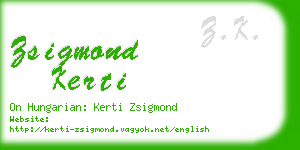 zsigmond kerti business card